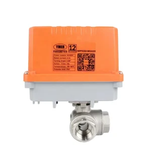 T Type Electric Three Way Ball Valve Internal Threaded Reversing Mixing OEM Customizable for