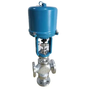 T24-B Stainless Steel Series Electronic Electric Three-Way Diffluence 4-20mA Flange Globe Control Valve