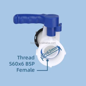 TIQ 62mm to S60x6 IBC Butterfly Valve One Piece PE Construction Valve