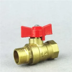 TKFM External Male Thread butterfly Handle Dn15 Brass Ball Valve