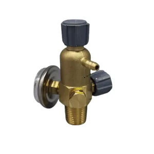 TKFM OEM Manual Brass Body Gas Flow Control Valve Oxygen Cylinders Pressure Reducing 2 way Screw Thread 2L Dual Switches 20MPA