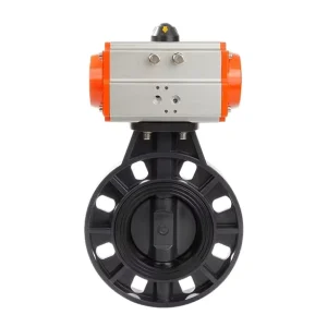 TKFM water pipe flow control flange pneumatic upvc pvc butterfly valve