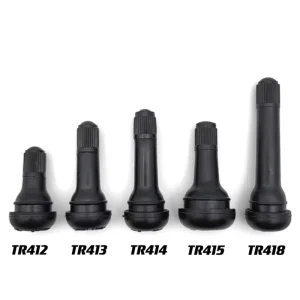 TR414 Tire Valve Stem Snap In 0.453 Inch/11.3mm+0.4mm Rubber Tubeless Valve Cars Trucks Brass Aluminium Alloy
