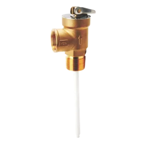 Temperature and Pressure Relief Valve Automatic with Extension Probe and Lever 3/4″NPT Pressure Relief Valve All Brass Body