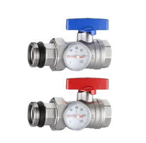 Thermometer 1″ Straight Type Water OEM Brass Ball Valves for Floor Heating Systems&parts