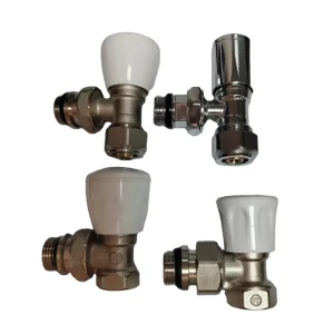 Thermostatic Brass PEX 16mm Angle Radiator Valve for HVAC Systems with Chrome Plating