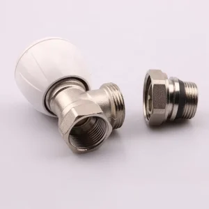 Thermostatic Water Heating Radiator Valve,Manual Brass Angle Type Radiator Valve for Temperature Regulation