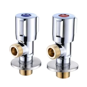 Thickened Brass Body Angle Valve G1 2 Thread Chrome Finish Water Shut Off Angle Stop Valve for Toilet Basin Tap Connection