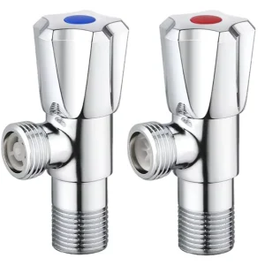 Thickened Solid Brass Angle Valve Cold Hot Water Shut Off Valve Universal 8 Shape Water Stop Valve for Toilet Water Heater