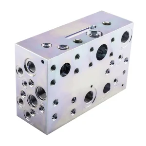 Threaded Cartridge Valve Manifold Block Carbon Steel Black Phosphated 420 Bar ISO 5781 Hydraulic Manifold CNC Parts