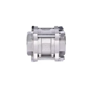 Three Piece 1000psi Vertical Ball Valve 2 in with Thread End