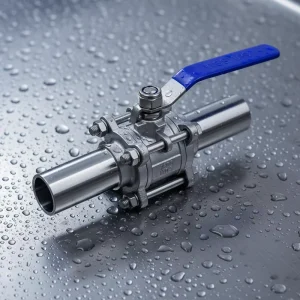 Three Piece Extended Ball Valve Stainless Steel Clamped Ends Low Pressure Flow Control Industrial Use Water Manual OEM