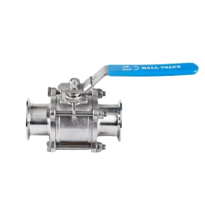 Three Piece Quick Loading Straight Through Ball Valve Q81F-16P Manual Sanitary Chuck Quick Connect Pipeline Valve Clamp