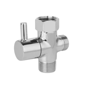 Three Way Water Divider Valve Shower Faucet One Two Connector Converter Diverter Angled Structure Chrome Plated Hotel