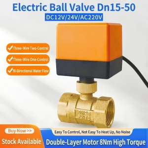 Three Wire Two Control Electric Ball Valve 2 Way Motorized Valve for Water