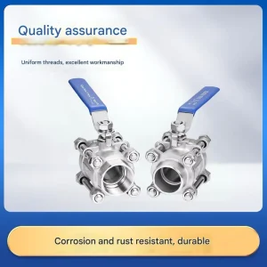 Three piece Welded Ball Valve Industrial Type 304 Stainless Steel Straight through Valve 316 Butt Welded Ball Valve