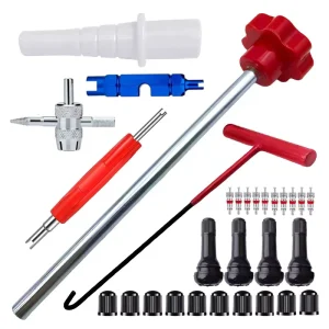 Tire Repair Valve Stem Installation Tool Kit Rubber Valve Stem Removal Tool Valve Core Installation for Tesla