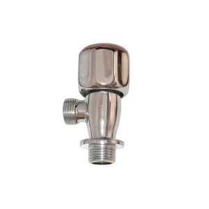 Toilet and Wash Basin 90 Degree Angle Valve Nickel Chrome Finish Male Thread Connection 1/2 in and 3/4 in Port Sizes