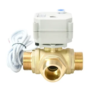 Tonheflow A20 T25 B3 B 3 Way 1″ DN25 Brass CR202 Normally Closed Male Thread DC24v Motorized Ball Valve with Manual Override