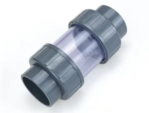 Transparent Double Union Check Valve Designed for Kitchens Featuring Resistance to Clogging