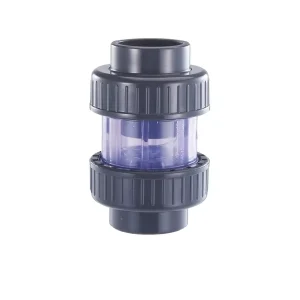 Transparent Double Union Check Valve Featuring an EPDM Sealing Ring for Excellent Sealing Performance