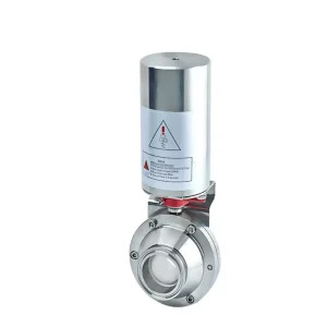 Tri-Clamp Butterfly-Type Ball Valve with Vertical Stainless Steel Cylinder Actuator SS304 SS316L TC Quick Coupling