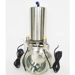 Tri Clamped Sanitary Single Double Action Pneumatic Butterfly Valve With Proximity Switches Sensors