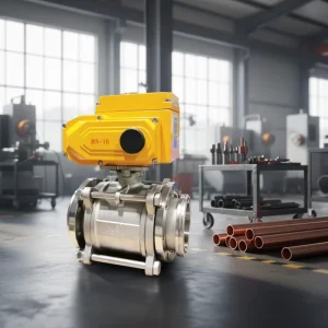 Tri clamp Electric Vacuum Ball Valve SS304 Body Movable Flange Type Flow Shut off for High Vacuum System High Temperature DN125