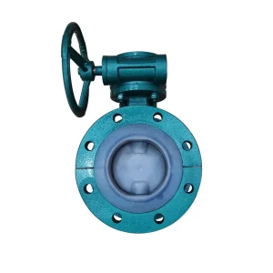 Turbine Flange-lined Cast Steel butterfly Valve PTFE Flanged Manual butterfly Valve