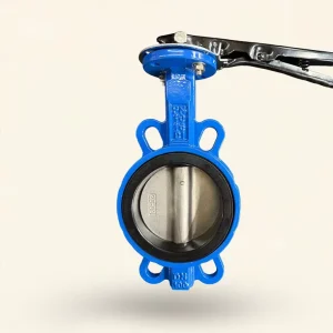 Turbo driven Flanged Butterfly Valve Soft Seal Ductile Iron Manual Operation DN400 Model DI Nickel Plating Oil Water Gas Acid