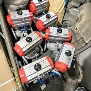 Two piece Floating Ball Valve Q641F 25C Pneumatic Flange Cast Steel Temperature Resistance 120 425F Degree Switch Type Food
