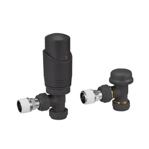 UK Russia TRV Brass Angle Automatic Thermostatic Radiator Valve with Smart Head for Underfloor Heating Systems