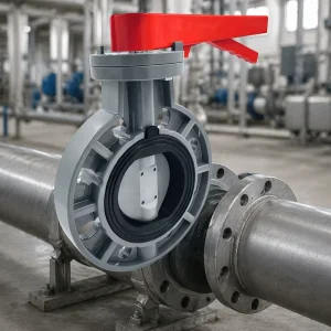 UPVC Butterfly Valve Lever Wafer Type Acid Alkali Resistant Shutoff Valve for Water Supply & Irrigation Pipeline