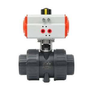 UPVC CPVC PPH PVDF Acid and Alkali-Resistant True Union Double-Union Plastic Pneumatic Ball Valve