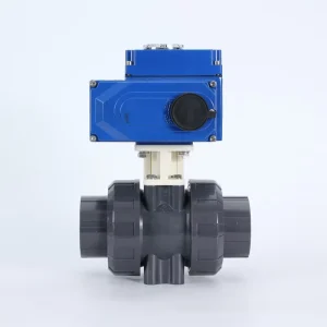 UPVC Electric Plastic Ball Valve True Union Water Media Ball Valve with Electric Actuator