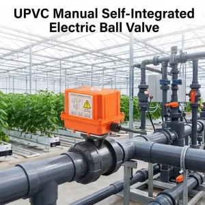 UPVC Manual Auto Combined Electric Ball Valve Two Way Motor Operated Plastic Ball Valve for Industrial Water Chemical Media