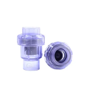 UPVC Manual Water One-Way Industrial Transparent Check Valve with 1/2″ to 8″ Port Size and 3-Year Warranty