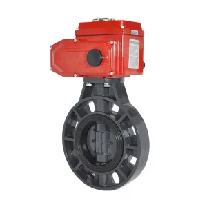 UPVC PVC Electric Butterfly Valve Acid Alkali Anti Corrosive Electric Butterfly Valve 4-20mA Output