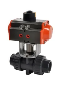 UPVC Pneumatic Plastic Ball Valve Corrosion Resistant Chemical Valve