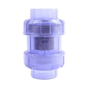 UPVC Transparent Double Union Check Valve for Water Control Chemical Industrial Flow Treatment