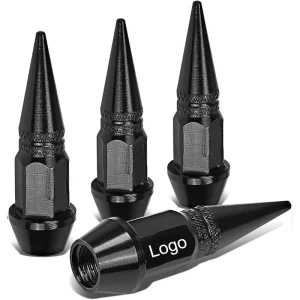 Universal 4 Pcs Nozzles Caps Valves Tire Custom Logo Car Motorcycle Air Cap Valve Purple Spike Aluminum Valve Stem Cover Cap