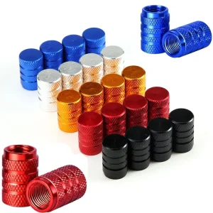 Universal Knurling Style Tire Air Valve Cap Aluminum Tire Wheel Stem Car Tire Valve Cap for Cars Bikes