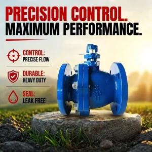 Universal Resilient Seating Floating Ball Valve Ductile Iron Municipal Water Work Lustrous Blue Coating Spool