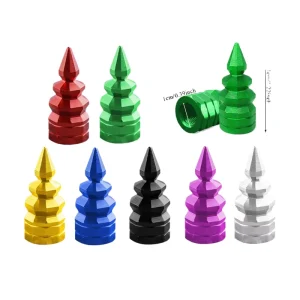 Universal Spike Pagoda Shape Aluminum Alloy Tire Valve Stem Caps Colorful Decorative Car Truck Wheel Air Port Covers
