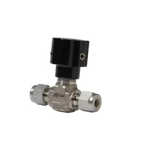 V7 316 Stainless Steel 1/4 Tube O.D. Manual 2-Way High Pressure Needle Valve with Block Knob Base 6000 PSI -54~232C
