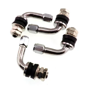 VS-8 High Performance Tire Valve Stem Chrome Bent 90 Degree Angled Tubeless Tyre Valve Bolt-in Valve Stem