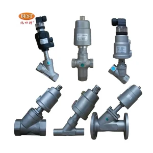 Valve Manufacture YS Stainless Steel Threaded Chrome Finish PN16bar DN15 100 Air Control Pneumatic Angle Seat Valve