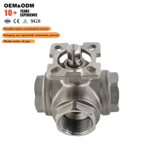 Valve Supplier Industrial Valve 304 Stainless Steel Gland Type Three Way Female Threaded High Platform Ball Valve