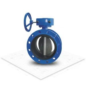 Valves DF810 Flanged Type Soft Sealing Center Lined Worm Wheel Butterfly Valve