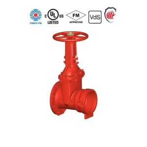 VdS UL FM Certified Resilient Wedge Gate Valve OS and Y Type Flange to Groove Fire Protection Water Gate Valve F0118